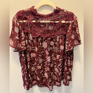 Lane Bryant Size 18/20 Flutter sleeve summer top